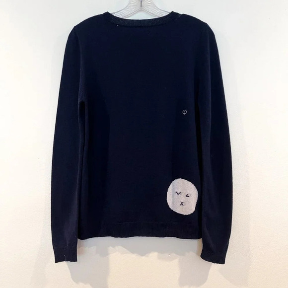 Chinti and Parker Merino Wool Cashmere Blend Navy Knit Crew Neck Sweater XS - Picture 8 of 8